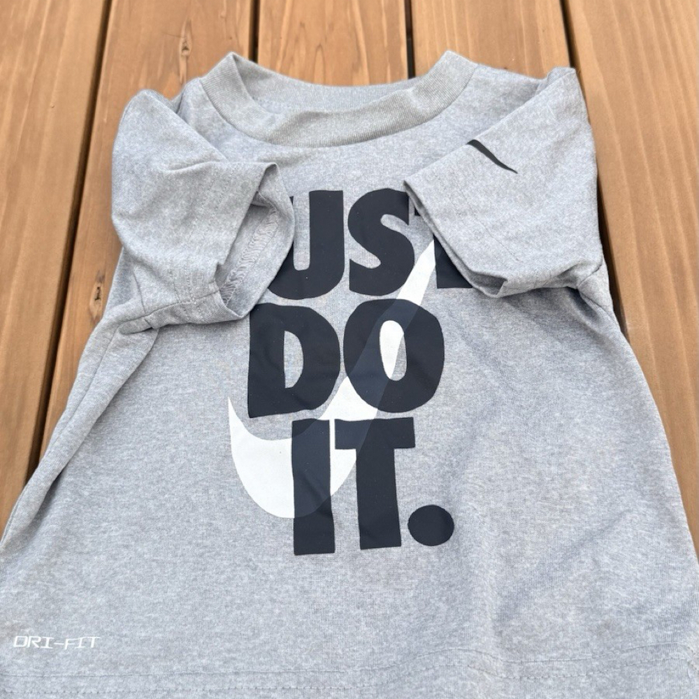 Nike Baby Boy Shirt  Gray, Black & White ~ Just Do It Size 2
